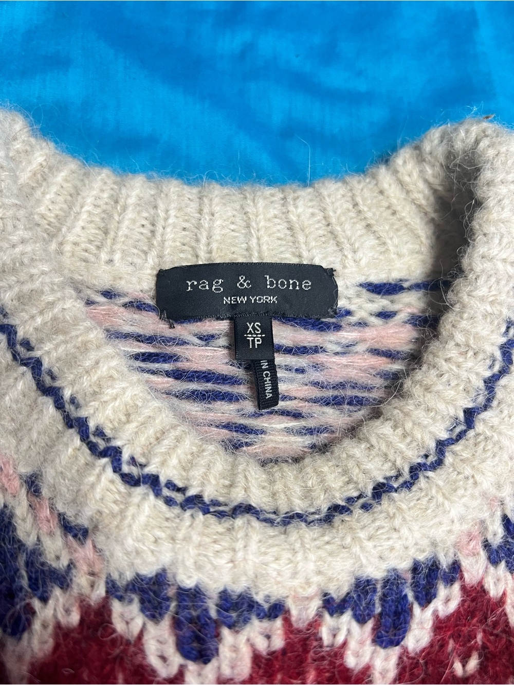 Rag & Bone Alpaca Blend Fair Isle Nordic Sweater XS - Picture 4 of 12